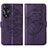 Leather Case Stands Butterfly Flip Cover Holder YB2 for Oppo A58 5G Purple