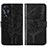 Leather Case Stands Butterfly Flip Cover Holder YB2 for Oppo A78 5G Black