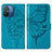 Leather Case Stands Butterfly Flip Cover Holder YB2 for Xiaomi Poco C55 Blue