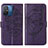 Leather Case Stands Butterfly Flip Cover Holder YB2 for Xiaomi Poco C55 Purple