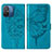 Leather Case Stands Butterfly Flip Cover Holder YB2 for Xiaomi Redmi 11A 4G Blue