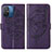 Leather Case Stands Butterfly Flip Cover Holder YB2 for Xiaomi Redmi 11A 4G Purple