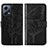 Leather Case Stands Butterfly Flip Cover Holder YB2 for Xiaomi Redmi Note 12 5G Black