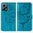 Leather Case Stands Butterfly Flip Cover Holder YB2 for Xiaomi Redmi Note 12 5G Blue