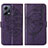 Leather Case Stands Butterfly Flip Cover Holder YB2 for Xiaomi Redmi Note 12 5G Purple