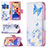 Leather Case Stands Butterfly Flip Cover L01 Holder for Apple iPhone 13 Blue