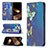 Leather Case Stands Butterfly Flip Cover L01 Holder for Apple iPhone 14 Pro Blue