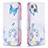 Leather Case Stands Butterfly Flip Cover L01 Holder for Apple iPhone 15 Blue