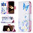 Leather Case Stands Butterfly Flip Cover L01 Holder for Apple iPhone 15 Blue