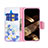 Leather Case Stands Butterfly Flip Cover L01 Holder for Apple iPhone 15 Blue