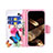 Leather Case Stands Butterfly Flip Cover L01 Holder for Apple iPhone 15 Pink