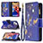 Leather Case Stands Butterfly Flip Cover L03 Holder for Apple iPhone 13 Mini Blue