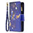 Leather Case Stands Butterfly Flip Cover L03 Holder for Apple iPhone 13 Mini Blue