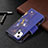 Leather Case Stands Butterfly Flip Cover L03 Holder for Apple iPhone 13 Mini Blue