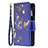 Leather Case Stands Butterfly Flip Cover L03 Holder for Apple iPhone 14 Blue