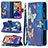 Leather Case Stands Butterfly Flip Cover L04 Holder for Apple iPhone 13 Blue