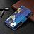 Leather Case Stands Butterfly Flip Cover L04 Holder for Apple iPhone 13 Blue