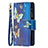 Leather Case Stands Butterfly Flip Cover L04 Holder for Apple iPhone 15 Blue