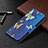 Leather Case Stands Butterfly Flip Cover L07 Holder for Apple iPhone 13 Blue