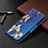 Leather Case Stands Butterfly Flip Cover L07 Holder for Apple iPhone 13 Blue