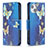 Leather Case Stands Butterfly Flip Cover L07 Holder for Apple iPhone 13 Mini Blue