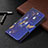 Leather Case Stands Butterfly Flip Cover L07 Holder for Apple iPhone 13 Pro Max Navy Blue