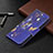 Leather Case Stands Butterfly Flip Cover L07 Holder for Apple iPhone 14 Navy Blue