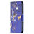 Leather Case Stands Butterfly Flip Cover L07 Holder for Apple iPhone 15 Plus Navy Blue