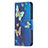 Leather Case Stands Butterfly Flip Cover L07 Holder for Apple iPhone 15 Pro Blue