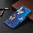 Leather Case Stands Butterfly Flip Cover L07 Holder for Apple iPhone 15 Pro Blue