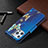 Leather Case Stands Butterfly Flip Cover L07 Holder for Apple iPhone 15 Pro Blue