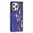 Leather Case Stands Butterfly Flip Cover L07 Holder for Apple iPhone 15 Pro Navy Blue