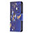 Leather Case Stands Butterfly Flip Cover L07 Holder for Apple iPhone 15 Pro Navy Blue