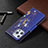 Leather Case Stands Butterfly Flip Cover L07 Holder for Apple iPhone 15 Pro Navy Blue