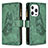 Leather Case Stands Butterfly Flip Cover L08 Holder for Apple iPhone 13 Pro Green