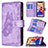 Leather Case Stands Butterfly Flip Cover L08 Holder for Apple iPhone 13 Purple