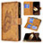 Leather Case Stands Butterfly Flip Cover L08 Holder for Apple iPhone 14 Pro Brown