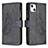 Leather Case Stands Butterfly Flip Cover L08 Holder for Apple iPhone 15 Black