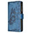 Leather Case Stands Butterfly Flip Cover L08 Holder for Apple iPhone 15 Blue