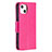 Leather Case Stands Butterfly Flip Cover L09 Holder for Apple iPhone 13 Hot Pink