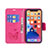 Leather Case Stands Butterfly Flip Cover L09 Holder for Apple iPhone 13 Hot Pink