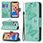 Leather Case Stands Butterfly Flip Cover L09 Holder for Apple iPhone 13 Pro Max Green