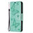 Leather Case Stands Butterfly Flip Cover L09 Holder for Apple iPhone 13 Pro Max Green