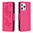 Leather Case Stands Butterfly Flip Cover L09 Holder for Apple iPhone 13 Pro Max Hot Pink