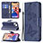 Leather Case Stands Butterfly Flip Cover L09 Holder for Apple iPhone 14 Blue