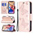 Leather Case Stands Butterfly Flip Cover L09 Holder for Apple iPhone 14 Pink