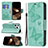 Leather Case Stands Butterfly Flip Cover L09 Holder for Apple iPhone 14 Pro Max Green