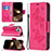 Leather Case Stands Butterfly Flip Cover L09 Holder for Apple iPhone 14 Pro Max Hot Pink