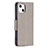 Leather Case Stands Butterfly Flip Cover L09 Holder for Apple iPhone 15 Gray