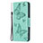 Leather Case Stands Butterfly Flip Cover L09 Holder for Apple iPhone 15 Green